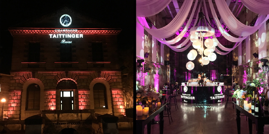 Taittinger Launch - Lighting Director Rob Easton for Event Sound & Gigpiglet Productions.